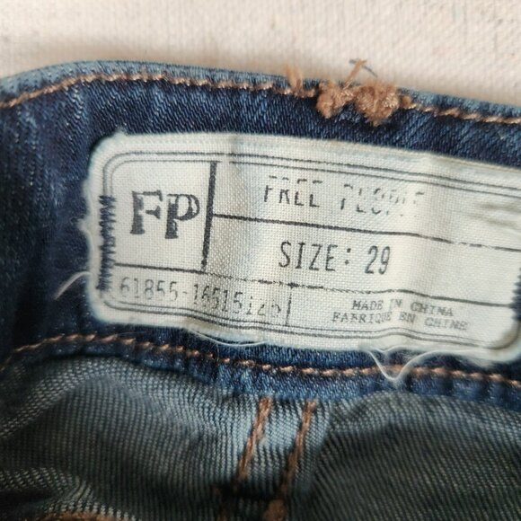 Free People Lexden Denim Overalls Womens 29 Blue Boho Casual Indie Festival Jean - Picture 3 of 16